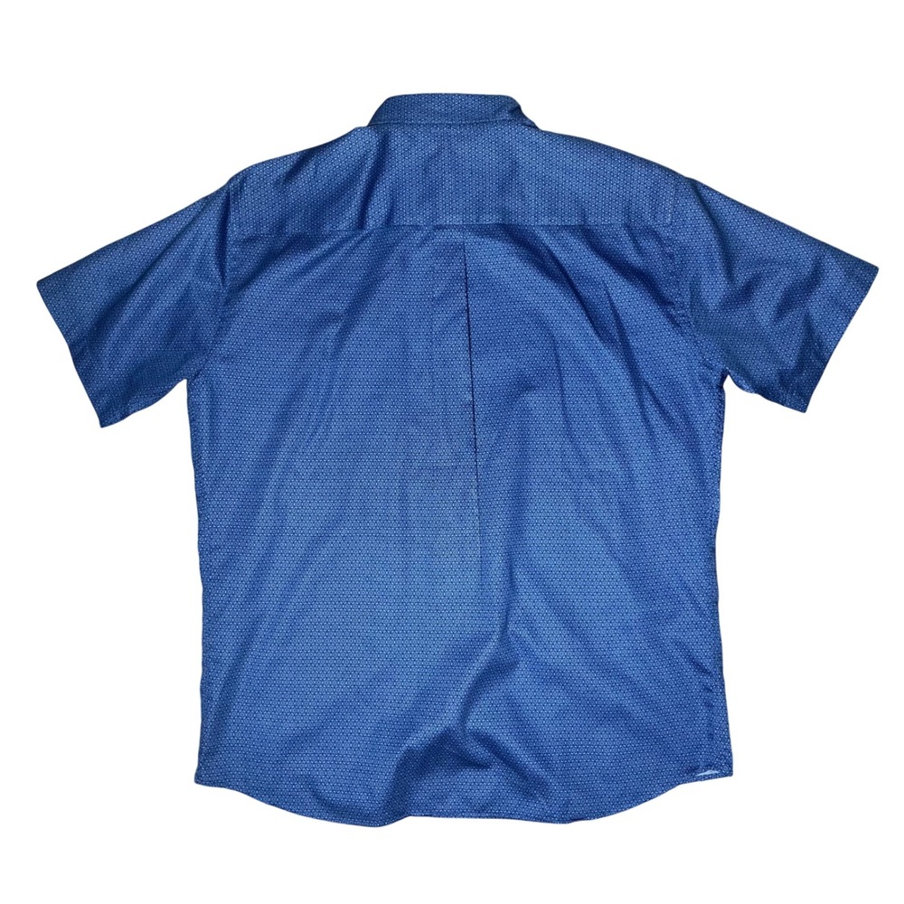 Peter Millar Royal Blue Micro-Pattern Cotton Button-Down Shirt - Picture 5 of 9